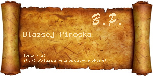 Blazsej Piroska névjegykártya